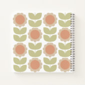 Carnet Mid-Century Pastel Pink Retro Floral Pattern (Dos)