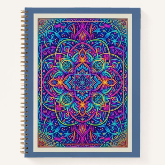 Carnet Midnight Bloom Mandala Zentangle Sacred Geometry (Devant)