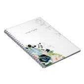Carnet Midnight Blue Floral Blush Stationery Note Card (Côté Droit)