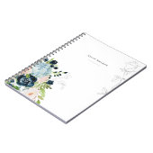 Carnet Midnight Blue Floral Blush Stationery Note Card (Côté gauche)