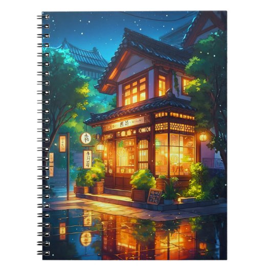 Carnet Midnight Matcha – Café Japonais Cozy Lofi (Devant)