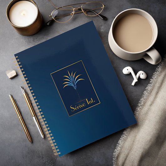 Carnet Midnight Palm Collection Luxe Marine Bleu