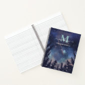 Carnet Midnight Sky Forest Nom personnalisé Monogramme (Intérieur)