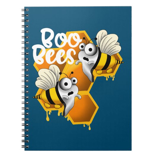 Carnet Miel boo abeilles blanc (Devant)