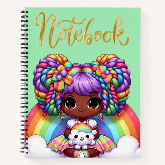 Carnet mignon/adorable chibi arc-en-ciel (Devant)