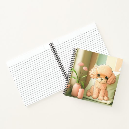 Carnet Mignon Adorable Chien Caniche Artwork | (Intérieur)