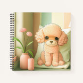 Carnet Mignon Adorable Chien Caniche Artwork | (Devant)