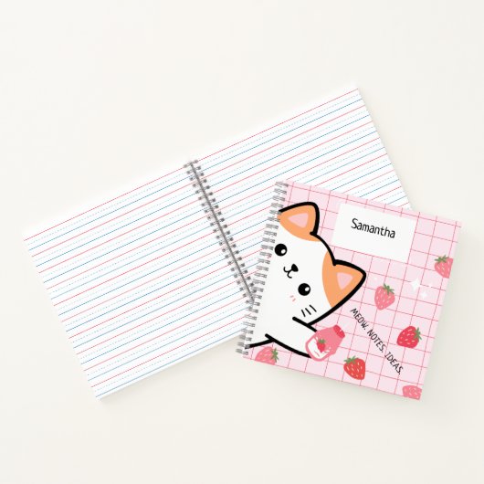 Carnet mignon aux fraises Kitty (Intérieur)