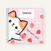 Carnet mignon aux fraises Kitty (Devant)