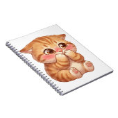 Carnet Mignon Chat Orange Timide Rougissant Toile Art Mur (Côté Droit)
