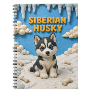 Carnet Mignon chiot husky sibérien, bébé chien