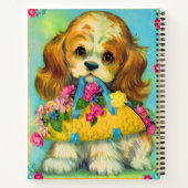 Carnet mignon chiot tenant panier de fleurs (Dos)