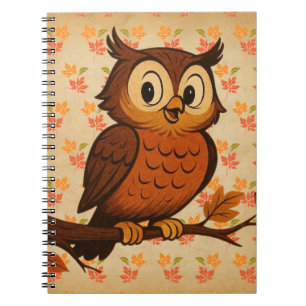 Carnet Mignon, chouette fantaisiste vintage d'automne