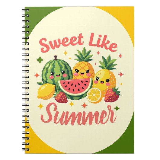 Carnet Mignon comme l'été Fruit Mignon Kawaii (Devant)