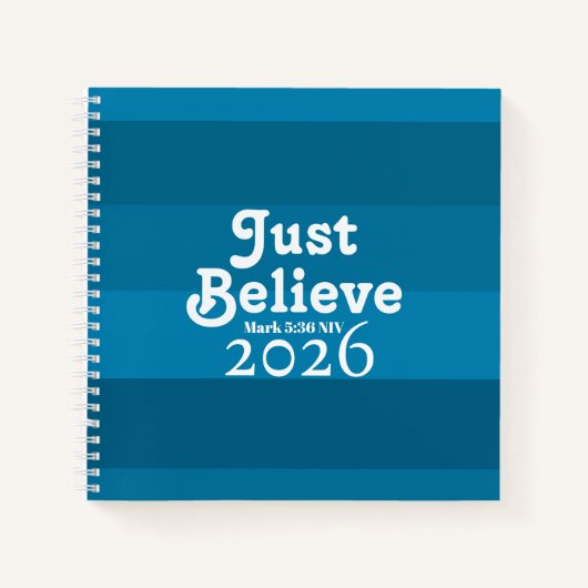 Carnet Mignon, croyez simplement, nuances de bleu 2026 (Devant)