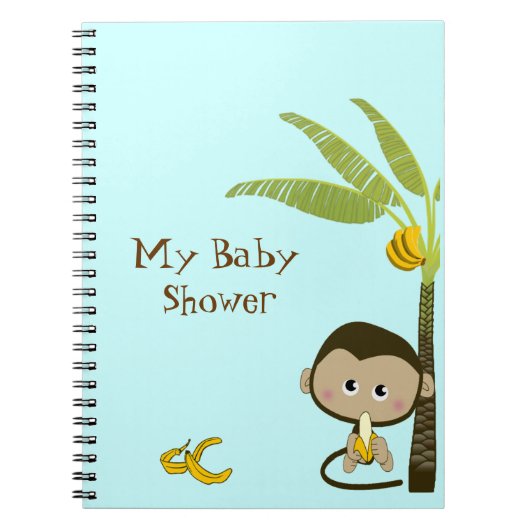 Carnet mignon de baby shower de singe (Devant)