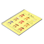 Carnet mignon de jour des maths pi de menu de pi (Côté gauche)