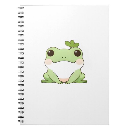 Carnet Mignon Dessin Simple de Grenouille Chibi de Style (Devant)