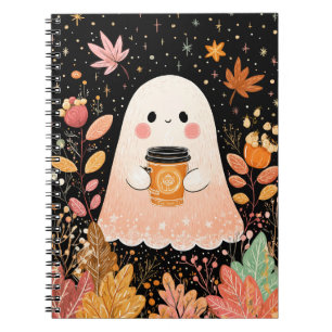 Carnet Mignon Fantôme d'Automne avec Café à la Citrouille