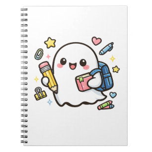 Carnet Mignon fantôme Kawaii de l'école avec cartable