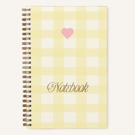 Carnet Mignon Gingham Jaune et Blanc (Recto)