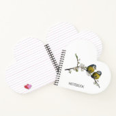 Carnet mignon inséparables cerisier fleur coeur blanc (Intérieur)