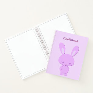 Carnet Mignon Kawaii Pastel Violet Lapin Debout Personnal