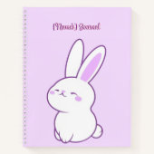 Carnet Mignon Kawaii Pastel Violet Lapin Endormi Personna (Devant)