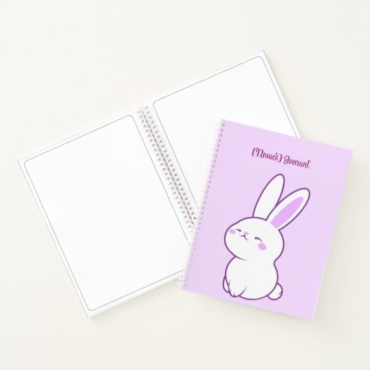 Carnet Mignon Kawaii Pastel Violet Lapin Endormi Personna (Intérieur)