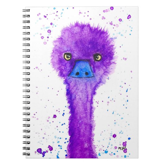 Carnet mignon mauve emu (Devant)