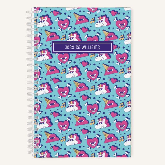 Carnet Mignon motif de licorne anti Saint-Valentin en for (Recto)