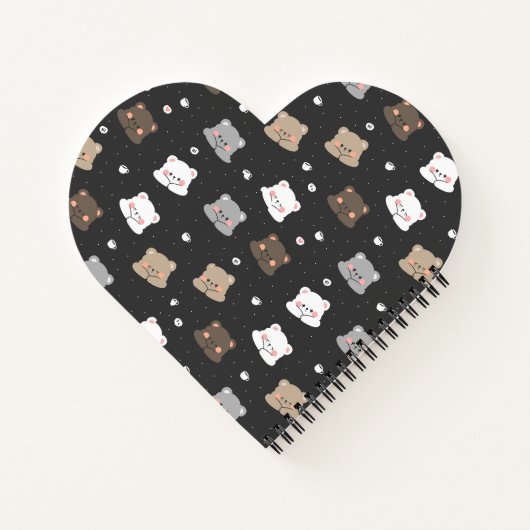Carnet Mignon motif sans couture d'ours endormis dans des (Dos)