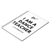 Carnet Mignon noir et blanc de professeur drôle de danse (Côté gauche)