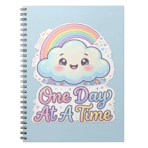 Carnet Mignon Nuage Kawaii Arc-en-ciel Un Jour à la Fois