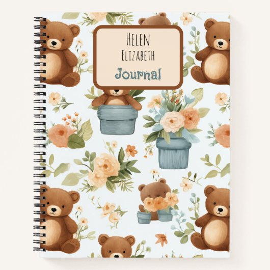 Carnet Mignon ours en peluche  (Devant)