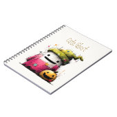 Carnet Mignon patchwork fantôme à l'aquarelle Halloween (Côté gauche)