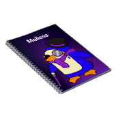 Carnet Mignon pingouin de dessin animé violet foncé (Côté Droit)