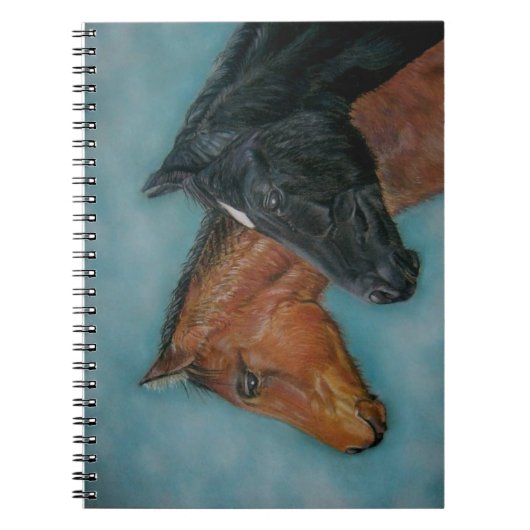 Carnet mignon poulain noir poulain colt portrait cheval (Devant)