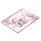 Carnet Mignon Renarde Chibi Rose Pastel  (Côté gauche)