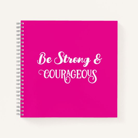 Carnet Mignon Rose Chaud Fort et Courageux Simple (Devant)