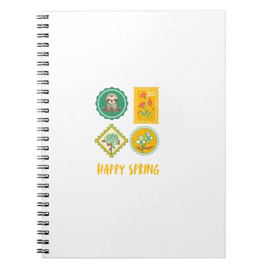 Carnet Mignon Sloth Tampon de Printemps (Devant)