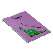 Carnet mignon vert Dinosaur violet (Côté Droit)