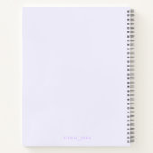 Carnet mignon violet avec fleurs dessinées à la ma (Dos)