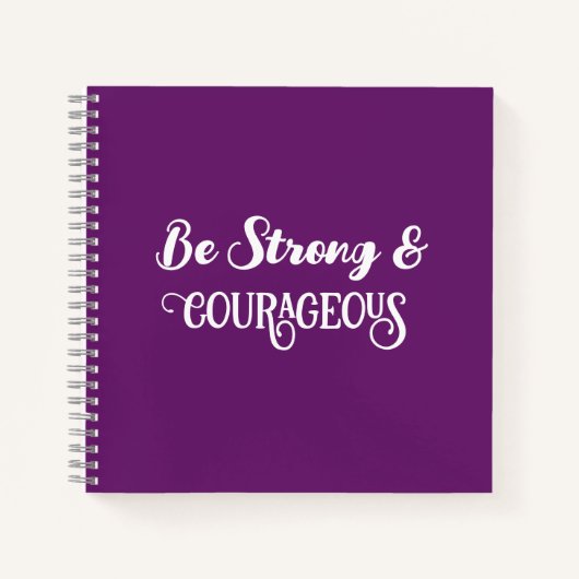 Carnet Mignon Violet Foncé Fort et Courageux Simple (Devant)