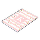 Carnet Mignonette rose rayures Or points Motif n'importe  (Côté gauche)