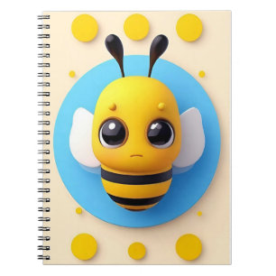 Carnet Mignonne abeille de dessin animé aux grands yeux