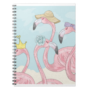 Carnet Mignonne arrière - plan aux flamants roses. Arrièr