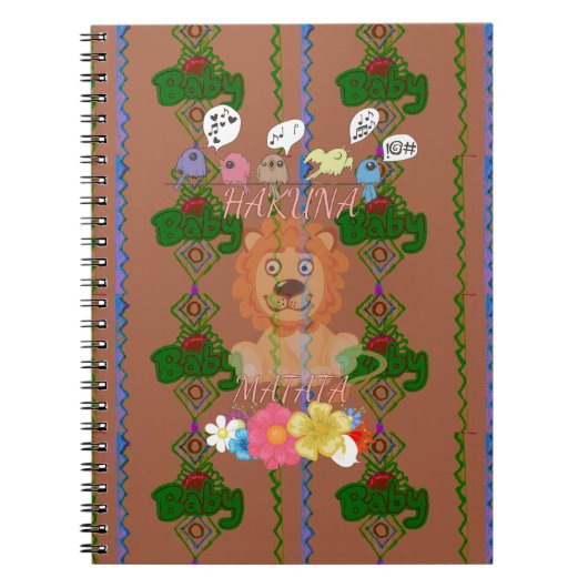 Carnet Mignonne Bébé Lion King : Hakuna Matata Design (Devant)
