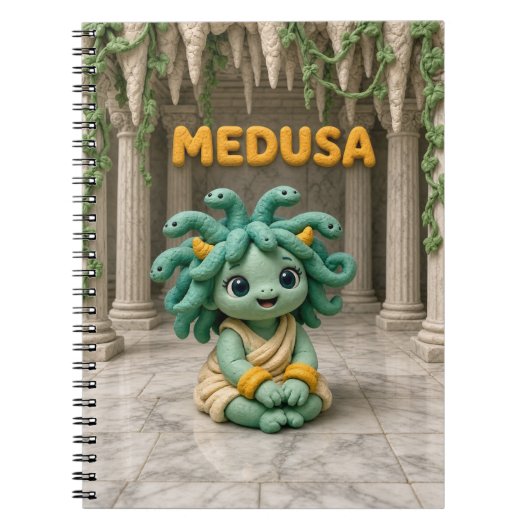 Carnet Mignonne bébé Méduse, mythique (Devant)