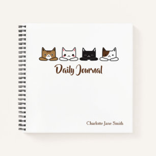 Carnet Mignonne "Chats Tous Dans Une Rangée"